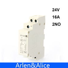 2P 16A 24V  50/60HZ Din rail Household ac Modular contactor  2NO 2024 - buy cheap