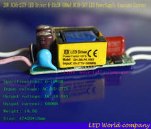 free shipping 3pcs  Isolation 20W AC85-277V LED Driver 6-10x3W 600mA DC18-34V LED PowerSupply Constant Current LED Bulb Lamp 2024 - buy cheap