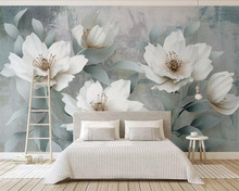 Beibehang-papel tapiz personalizado para sala de estar, papel tapiz con relieve 3d simple retro, flores, Fondo de TV, decoración del hogar 2024 - compra barato