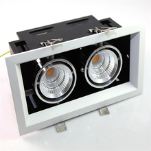 Lámpara LED empotrada de 2 cabezales, 2x10W, 20W, cuadrada, regulable, foco LED COB, con controlador para el hogar y la AC90-260V 2024 - compra barato