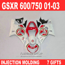 Red Lucky Fairings for Suzuki gsxr600 750 2001 2002 2003 01 02 03 Injection mold fairing kit +EMS free n03 2024 - buy cheap