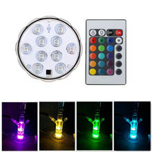 7CM Diameter 3AAA Battery Operated Submersible Waterproof LED Lights With Remote Controller For Hookah Shisha Decoration 2024 - buy cheap