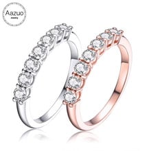 Aazuo 100% 18K Jewelry White/Rose Gold Real Diamond Classical Platoon Ring for Woman Propose Engagement Christmas Gift Au750 2024 - buy cheap