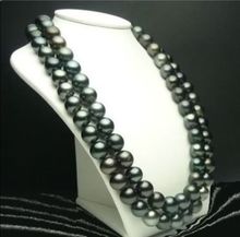 Collar de perlas negras de tahitiano, collar de perlas AAA + 10-11MM, 32 ", envío gratis 2024 - compra barato