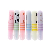 Set of 6 Cute Animals Panda Cat Mini Highlighter Paint Marker Pen Drawing Liquid Chalk Stationery School Office Supply 2024 - buy cheap