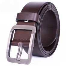 Modis-Cinturón de cuero genuino con hebilla de pin para hombre, cinturón sencillo de estilo clásico, retro, de alta calidad, a la moda, de lujo, long105-150cm 2024 - compra barato