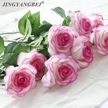 6 heads Real Touch Spring Latex Flowers Artificial Rose Flowers Bouquets For A Wedding Home Decoration 2024 - купить недорого