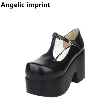 Angelic imprint woman mori girl lolita cosplay shoes lady high heels T-strap pumps women princess dress party shoes 10cm 33-47 2024 - buy cheap