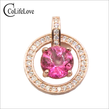 CoLife Jewelry 925 Silver Round Pendant with Gemstone 8mm Natural Topaz Silver Pendant Sterling Silver Pink Topaz Jewelry 2024 - buy cheap