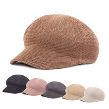 Summer New Sun Hat Women's Beanies Beret Hat Female Breathable Solid Color Spring Hats Boina De Ganchillo Octagonal Cap 2024 - buy cheap