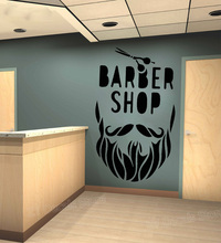 Decoração de parede de barba para salão de beleza, removível, tesoura de cabelo, decalque adesivos, moda, penteado, bigode, moderno, diy z895 2024 - compre barato