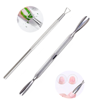 2pcs Bold Stainless Steel Nail Cuticle Pusher Spoon UV Gel Dead Skin Remover Pedicure Nail Art Tools Manicure Clean Accessory 2024 - buy cheap