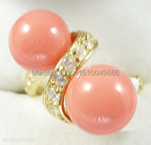 FREE SHIPPING >>>Double Pink STONE Beads Yellow  STONE Ring Size : 7.8.9 2024 - buy cheap