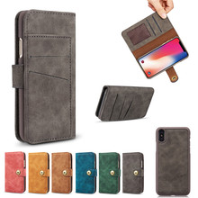 Съемный магнитный назад кожаный бумажник альбом для фотографий чехол для Apple IPhoneXSMAX IphoneXS X XR I6 6 S I7 8 Plus Flip портативный Лидер продаж 2024 - купить недорого