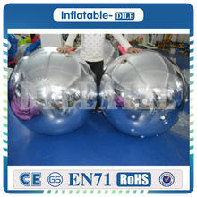 Free shipping high quality 0.3mm PVC 1.5m diameter inflatable silver floating mirror ball for stage exhibition party 2024 - buy cheap