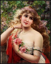 Needlework for embroidery DIY DMC High Quality - Counted Cross Stitch Kits 14 ct Oil painting - Young Lady With Roses 2024 - buy cheap