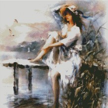14/16/18/27/28 Waterside - Counted Cross Stitch Kits - Handmade Needlework for Embroidery 14 ct Cross Stitch Sets DMC Color 2024 - buy cheap