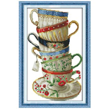 Elegant Coffee Cup Counted Cross Stitch  Cross Stitch Sets Chinese Cross-stitch Kits for Embroidery Needlework 2024 - buy cheap