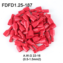 FDFD1-187 FDFD1.25-187 insulating Female Insulated Electrical Crimp Terminal Connectors 1000PCS/Pack Cable Wire Connector FDFD 2024 - buy cheap