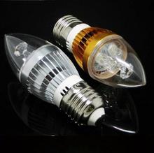 Бесплатная доставка 10 шт диммируемая 3 Вт 3*1 Вт E14 E27 высокомощная Энергосберегающая светодиодная свеча лампа Потолочная люстра LED blub 2024 - купить недорого