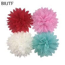 10pcs/lot 10cm Large Soft Lace Sunflower Honeycomb Chiffon Hair Flower with Clip Girl Gorgeous Headdwear MHC06 2024 - buy cheap