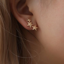 1 par brincos de jóias femininas moda simples personalidade de cinco pontas estrela clipe de ouvido ornamento 2024 - compre barato