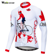 Weimostar Canada Team Autumn Cycling Jersey Long Sleeve Men Racing Sport Bicycle Cycling Clothing Quick Dry MTB Bike Jersey Top 2024 - buy cheap
