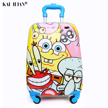 18 inch trolley luggage with wheels child rolling luggage kid travel cabin suitcase cartoon Animation girls carry on bag cute 2024 - buy cheap