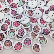 New 100pcs Cute Owl Wood Buttons 15mm Sewing Craft Mix Lots  WB15 2024 - buy cheap