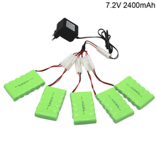 7.2v 2400mah AA NI-MH Battery Tamiya Plug with charger high capacity remote car ship robot rechargeable toy battery 2024 - buy cheap