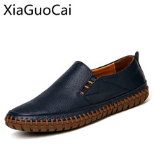 Hot Sale Size 38-47 Genuine Leather Mens Formal Shoes Slip on Men Loafers Solid Waterproof Driving Shoes Slip on Moccasins 2024 - buy cheap