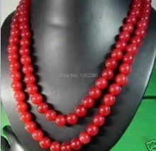 ! Wholesale 10mm Red  Round Beads chalcedony Necklace  50"   JT6370 2024 - buy cheap