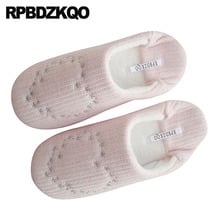 Snowflake Indoor Plush Bedroom Soft Slides Embroidery Slip On Home Winter Fashion Shoes 2021 Women Fur Floor House Pink Slippers 2024 - buy cheap