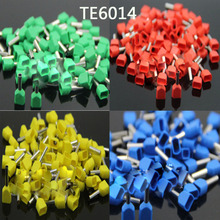 insulated terminal connector TE6014 Cable connector TWIN CORD end terminals suit Crewel tube terminals 100PCS insulated terminal 2024 - buy cheap