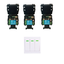Mini receptor do relé do interruptor de controle remoto sem fio do rf do tamanho dc12v 24v 1ch 10a + 86 transmissor remoto do painel de parede, 315/433.92 mhz