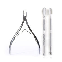3pcs/set Stainless Steel Nail Cuticle Scissors Pushers Dead Skin Remover Nail Art Manicure Tools 2024 - buy cheap