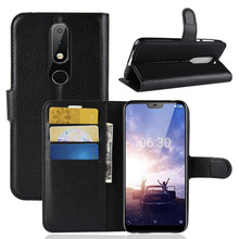 Book Style PU Leather Case Cover for Nokia 6.1 Plus Flip Wallet Phone Bags Cases with Stand for Nokia X6 2024 - buy cheap