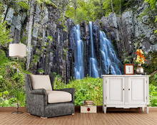 Waterfalls Crag Cliff Rock 3d nature wallpaper mural papel de parede for living room TV sofa wall bedroom wall papers home decor 2024 - buy cheap