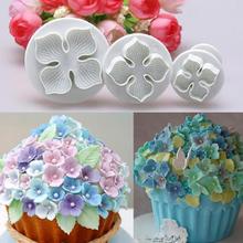 Juego de 3 unidades de moldes para pastel de flores, utensilios para decoración de tortas de hortensia con Fondant, herramienta para hornear y cortar émbolo de azúcar 2024 - compra barato