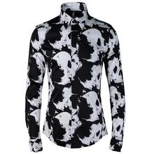 Camisa masculina com estampa digital, camisa casual de alta qualidade de manga longa e tamanhos grandes 2024 - compre barato