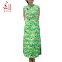 LZJN 2019 Women Summer Dress Cotton Linen Chinese Style Long Cheongsam Qipao Dress Vestido da festa 2024 - buy cheap