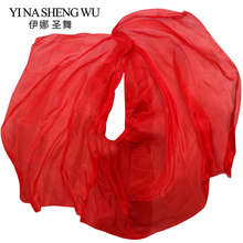 Chal de seda Natural puesta en escena para mujer, velo de seda para danza del vientre, Color rojo, 250/270x114 cm 2024 - compra barato