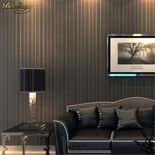 Beibehang-rollo de papel de pared con textura metálica, papel tapiz de vinilo de pvc para sala de estar, con rayas finas verticales 2024 - compra barato