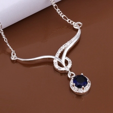 18 Inches Chain Pendant Necklaces Blue Crystal Jewelry zmxn LN482 2024 - buy cheap