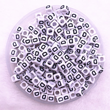 Contas de cubo acrílico de alfabeto/letra, 10/10 "d", branco, para fazer joias, diy, 6x6mm(1/4 "x1/4") 2024 - compre barato