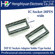Hzy wide 28 pin Sockets 28 pin wide 10PCS 2.54mm Through Hole Stamped pin Open Frame ,Pitch Through Hole Dip Socket Connectors 2024 - buy cheap
