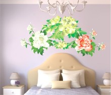 Peony wall home wall stickers can remove PVC transparent film on the wall 2024 - buy cheap