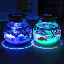 Novelty RGB LED Night Lamp Beautiful Sea Fish Stone Ocean Bottle Night Lamps For Children Baby Christmas Gift Bedroom Decoration 2024 - buy cheap