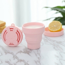 Portable Silicone Folding Cup Creative Cute Lovely Rabbit Solid Candy Color Tumblerful Soft Water Cups Travel Camping Drinkware 2024 - buy cheap