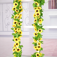 240cm flores de seda artificiais em rattan, folhas de videira, guirlanda, plantas para decoração de casa, casamento, decoração de festa havaiana 2024 - compre barato